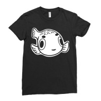 Minimal Puffer Fish Stylized Art For Bubblefish Fans Ladies Fitted T-shirt | Artistshot