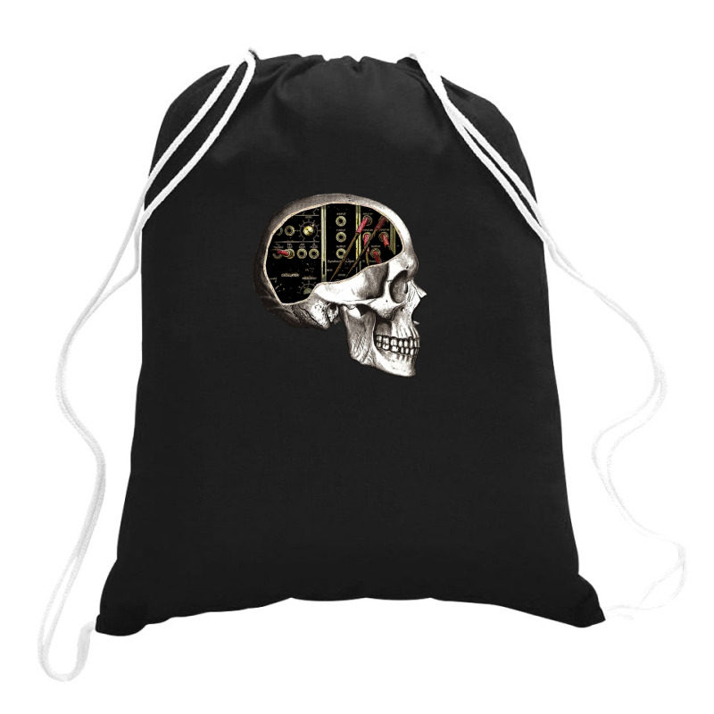 Analog Modular Synthesizer Skull For Synth Nerd Drawstring Bags | Artistshot