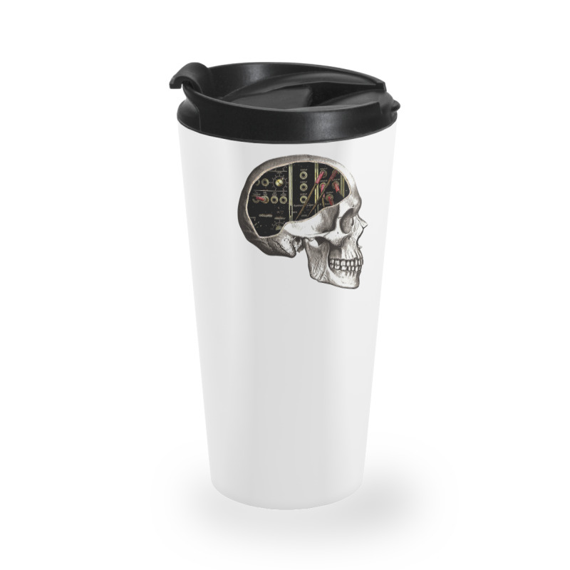 Analog Modular Synthesizer Skull For Synth Nerd Travel Mug | Artistshot