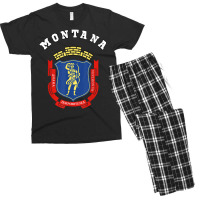 Montana Coat Of Arms Flag National Pride Gift Souvenir T Shirt Men's T-shirt Pajama Set | Artistshot