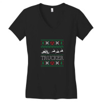 Christmas Trucker Truck Driver Women's V-neck T-shirt | Artistshot