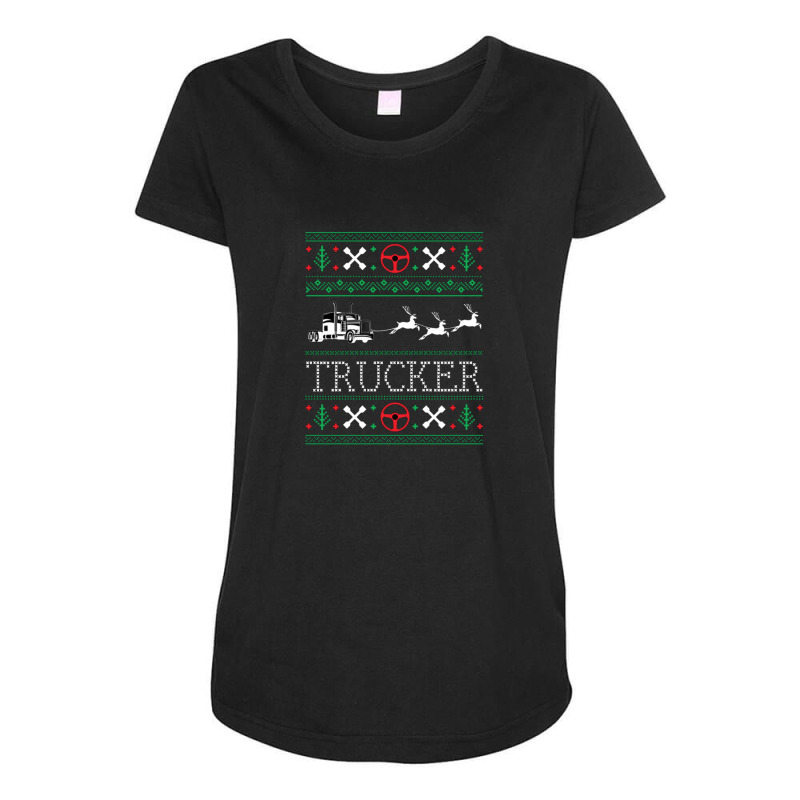 Christmas Trucker Truck Driver Maternity Scoop Neck T-shirt by Acoy | Artistshot