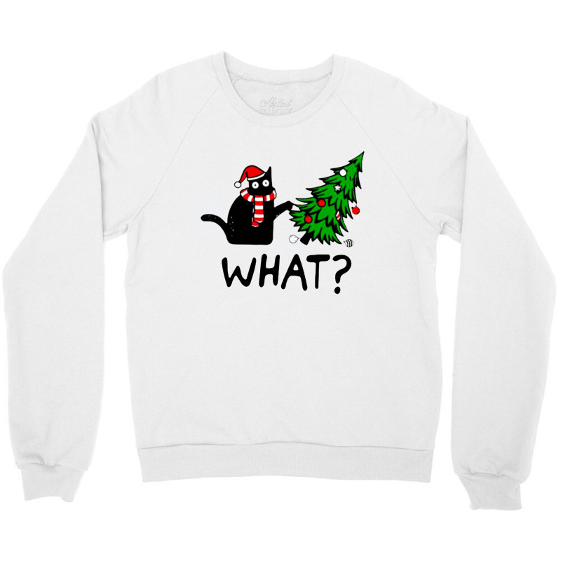 Black Cat What Christmas Crewneck Sweatshirt by Evelyn D Adkins | Artistshot