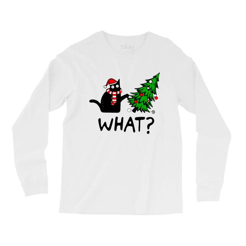 Black Cat What Christmas Long Sleeve Shirts by Evelyn D Adkins | Artistshot