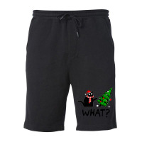 Black Cat What Christmas Fleece Short | Artistshot