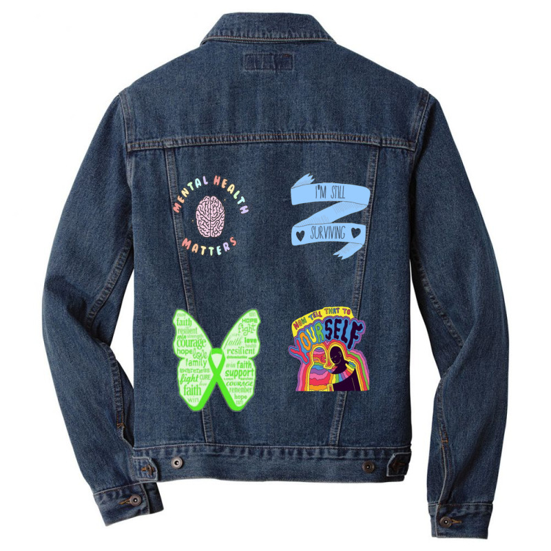 Mental Health First Aid   Mental Health Matters Men Denim Jacket by KAYLAILSON | Artistshot