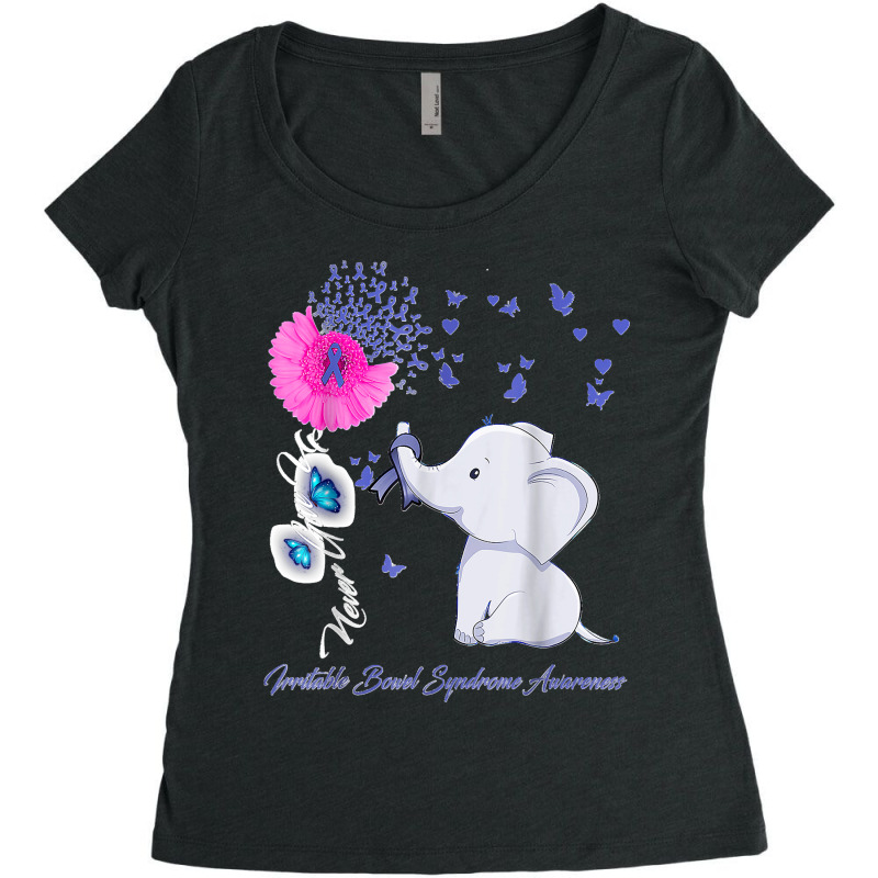 Elephant Irritable Bowel Syndrome Awareness Women's Triblend Scoop T-shirt by MarlonChristopherMoyer | Artistshot