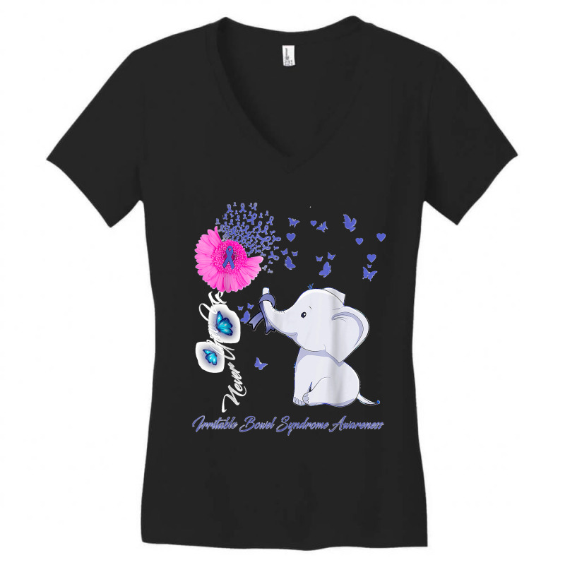 Elephant Irritable Bowel Syndrome Awareness Women's V-Neck T-Shirt by MarlonChristopherMoyer | Artistshot