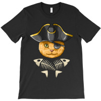 Pirate Cat Buccaneer Cat Crossbones Eye Patch Captain Cat T-shirt | Artistshot