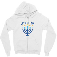 Hanukkah Let's Get Lit Zipper Hoodie | Artistshot