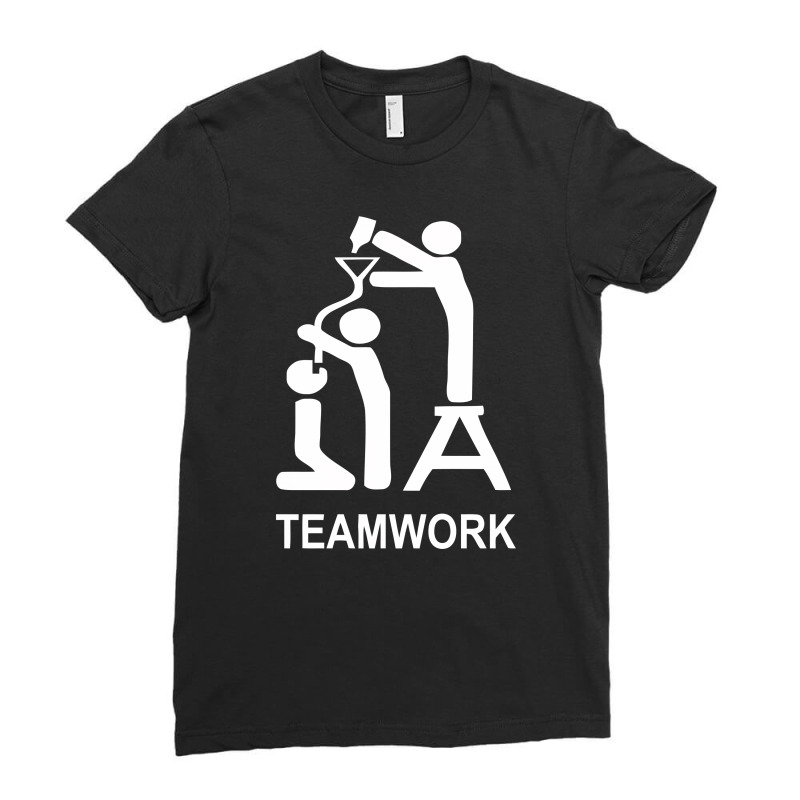 Team Work Funny Ladies Fitted T-Shirt by candrashop | Artistshot