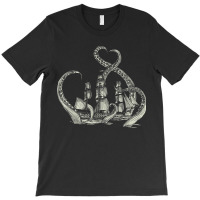 Pirate Ship Octopus Buccaneer Freebooter Crossed Bones Skull T-shirt | Artistshot