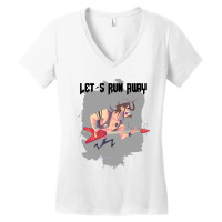 Let´s Run Away Old School Women's V-neck T-shirt | Artistshot