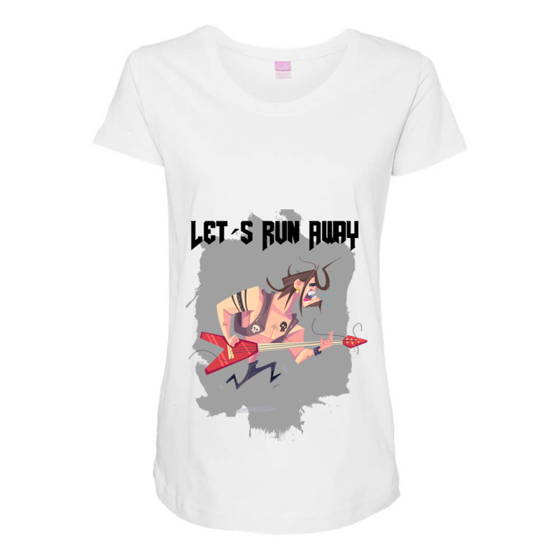 Let´s Run Away Old School Maternity Scoop Neck T-shirt by apolitery | Artistshot