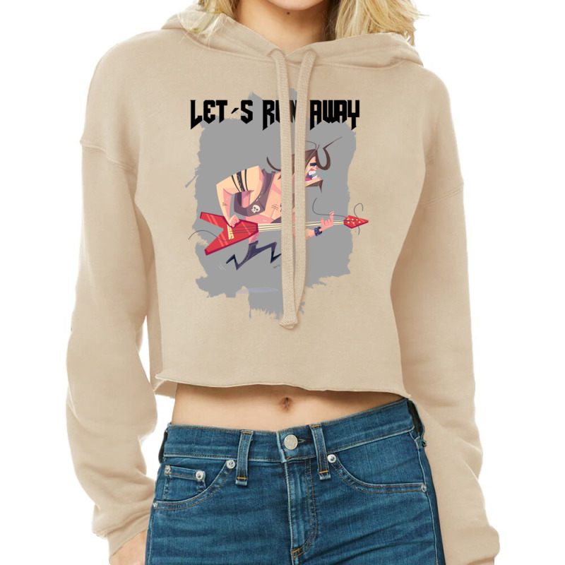 Let´s Run Away Old School Cropped Hoodie by apolitery | Artistshot