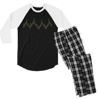 Heartbeat Candlestick Chart Exchange Stock Market Men's 3/4 Sleeve Pajama Set | Artistshot