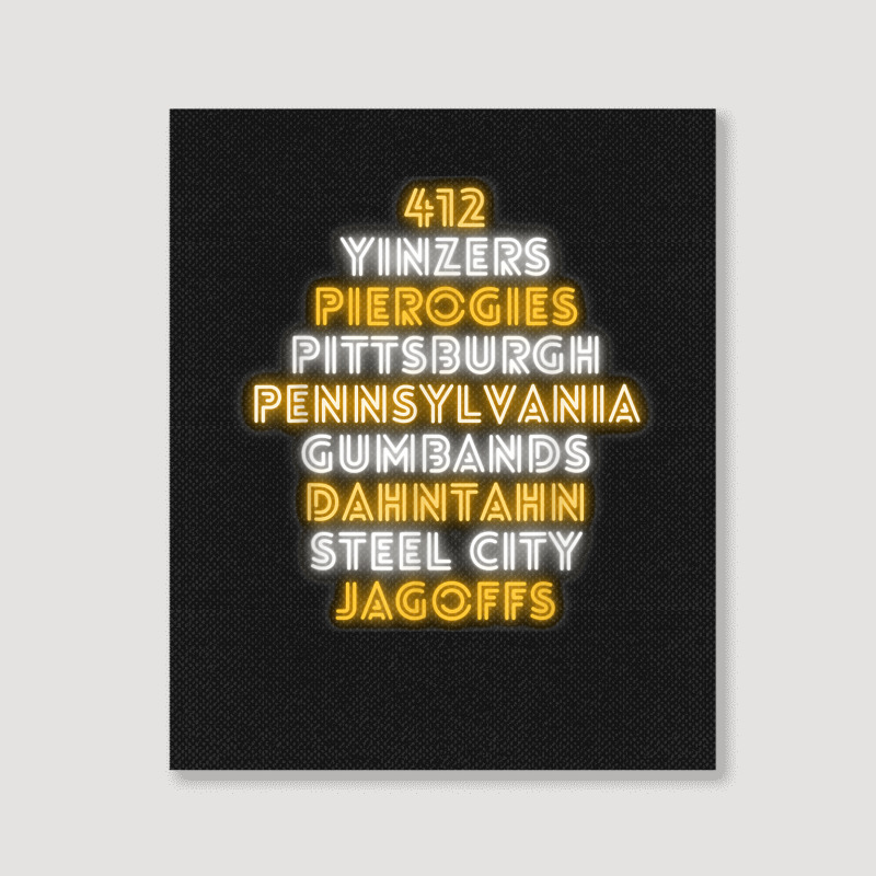 Pittsburgh 412 Jagoffs Yinzers Steel City Funny Retro Portrait Canvas Print | Artistshot