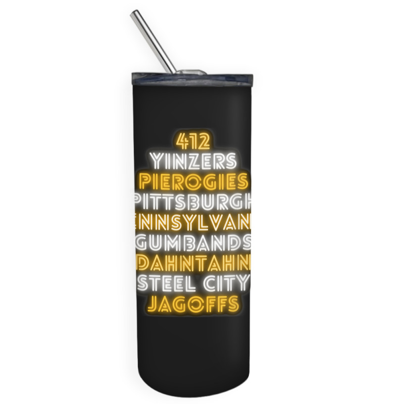 Pittsburgh 412 Jagoffs Yinzers Steel City Funny Retro Skinny Tumbler | Artistshot