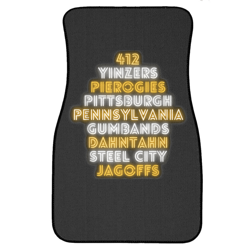 Pittsburgh 412 Jagoffs Yinzers Steel City Funny Retro Front Car Mat | Artistshot