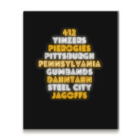 Pittsburgh 412 Jagoffs Yinzers Steel City Funny Retro Metal Print Vertical | Artistshot