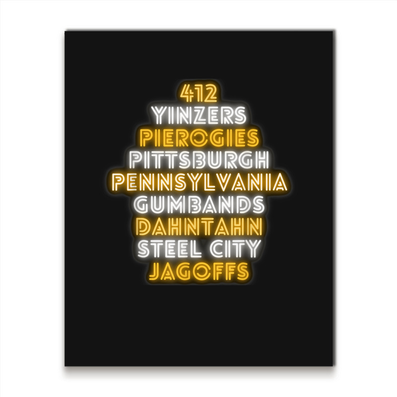 Pittsburgh 412 Jagoffs Yinzers Steel City Funny Retro Metal Print Vertical | Artistshot