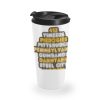 Pittsburgh 412 Jagoffs Yinzers Steel City Funny Retro Travel Mug | Artistshot