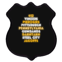 Pittsburgh 412 Jagoffs Yinzers Steel City Funny Retro Shield Patch | Artistshot