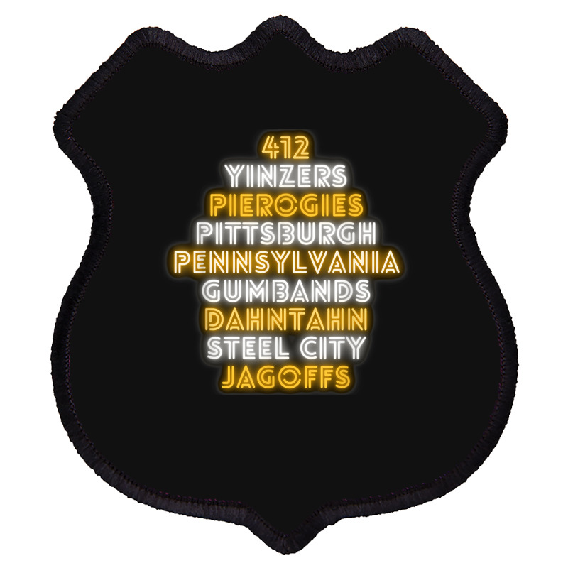 Pittsburgh 412 Jagoffs Yinzers Steel City Funny Retro Shield Patch | Artistshot