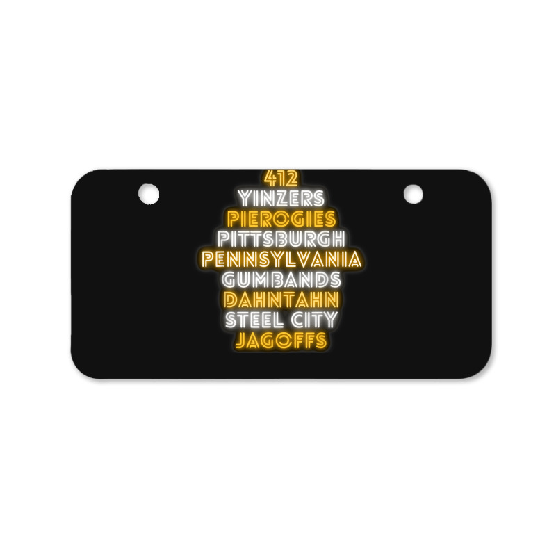 Pittsburgh 412 Jagoffs Yinzers Steel City Funny Retro Bicycle License Plate | Artistshot