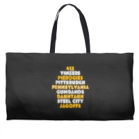 Pittsburgh 412 Jagoffs Yinzers Steel City Funny Retro Weekender Totes | Artistshot