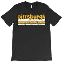 Pittsburgh Pennsylvania Three Stripe Vintage Weathered T-shirt | Artistshot