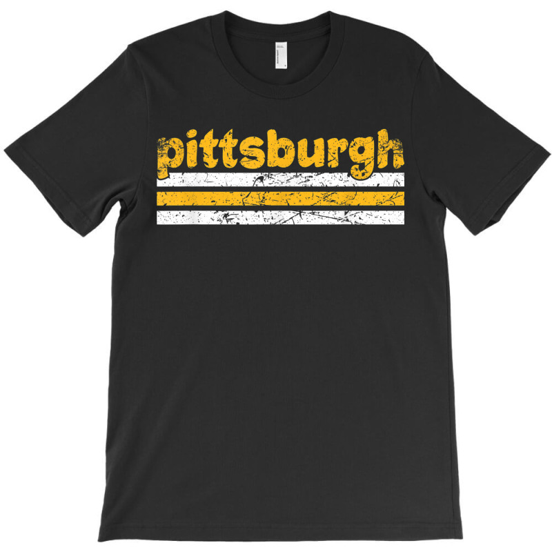 Pittsburgh Pennsylvania Three Stripe Vintage Weathered T-shirt | Artistshot