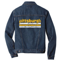 Pittsburgh Pennsylvania Three Stripe Vintage Weathered Men Denim Jacket | Artistshot