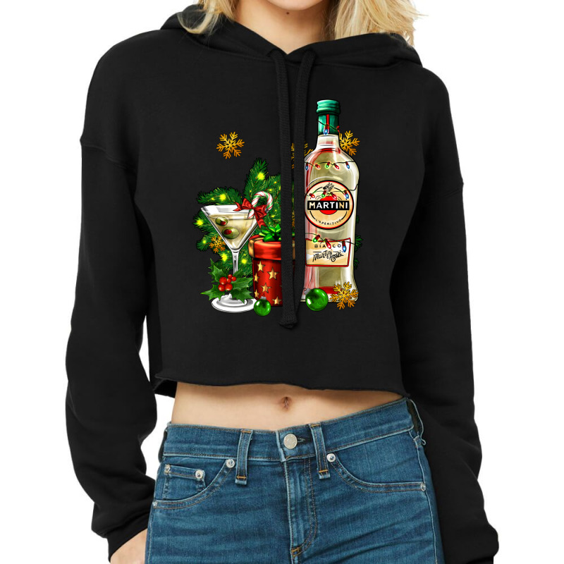 Cocrtail Martini And Gift And Snow Cropped Hoodie by AdoDesignShop | Artistshot