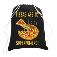 Pizza Superpower Slice Crust Neapolitan Pizzaiolo Pizzeria Drawstring Bags | Artistshot