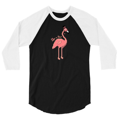 Like A Sir   Flamingo 3/4 Sleeve Shirt Designed By Baron