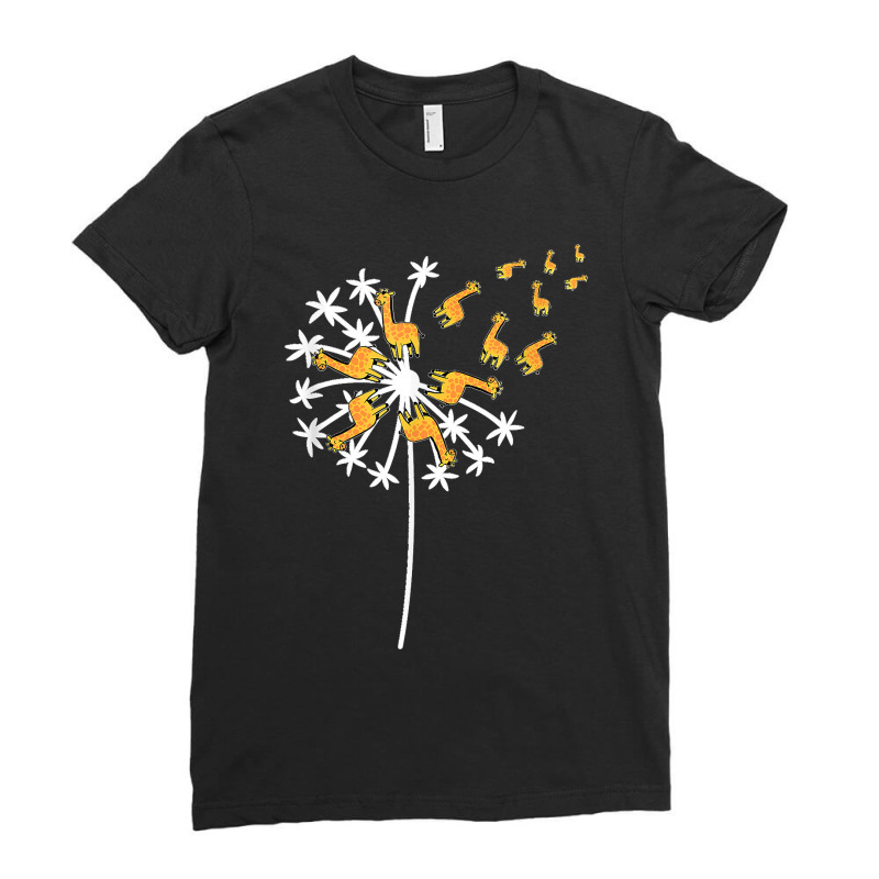 Dandelion Flying Giraffe Flower Wildlife Zookeeper Herbalist Ladies Fitted T-Shirt by StaceyLeeAnnHernandez | Artistshot