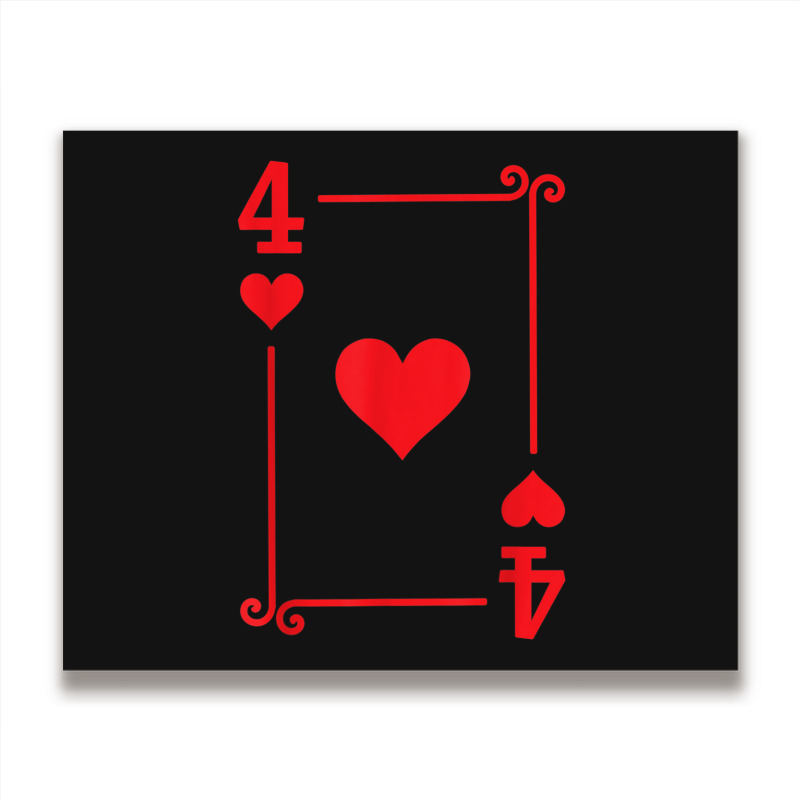 Playing Cards Matching Hearts Card Suits Four Card Metal Print Horizontal | Artistshot