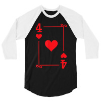 Playing Cards Matching Hearts Card Suits Four Card 3/4 Sleeve Shirt | Artistshot