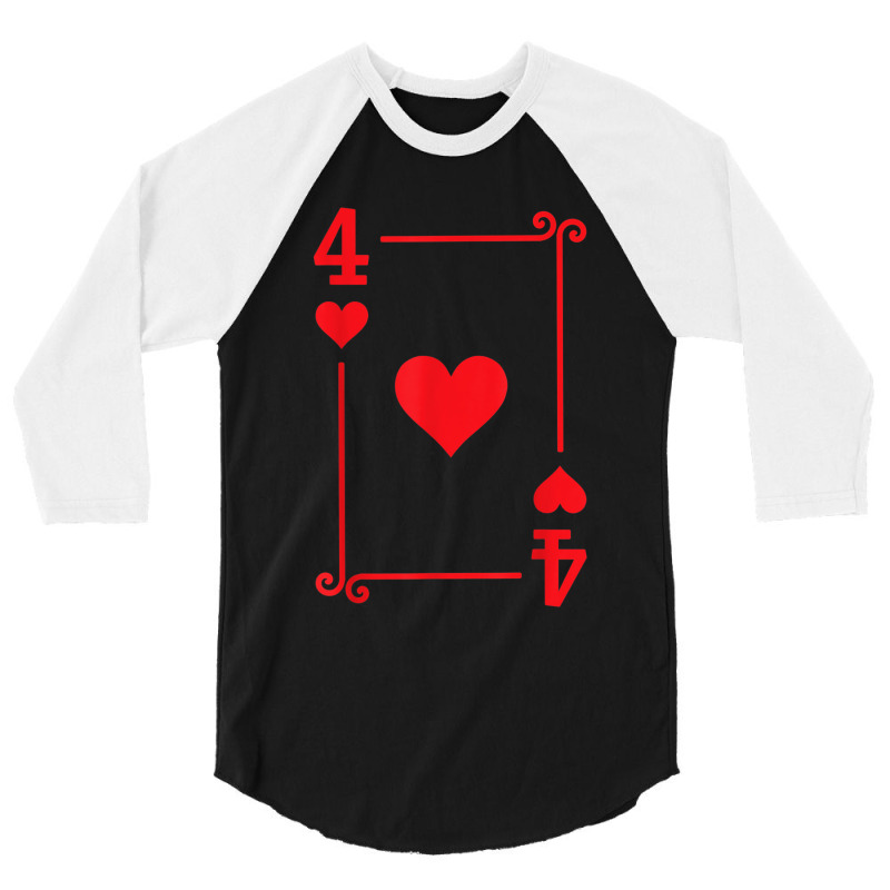 Playing Cards Matching Hearts Card Suits Four Card 3/4 Sleeve Shirt | Artistshot