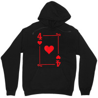 Playing Cards Matching Hearts Card Suits Four Card Unisex Hoodie | Artistshot