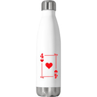 Playing Cards Matching Hearts Card Suits Four Card Stainless Steel Water Bottle | Artistshot