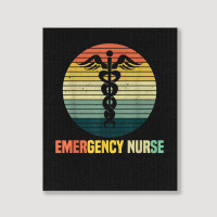 Retro Emergency Room Nurse Er Nursing Portrait Canvas Print | Artistshot