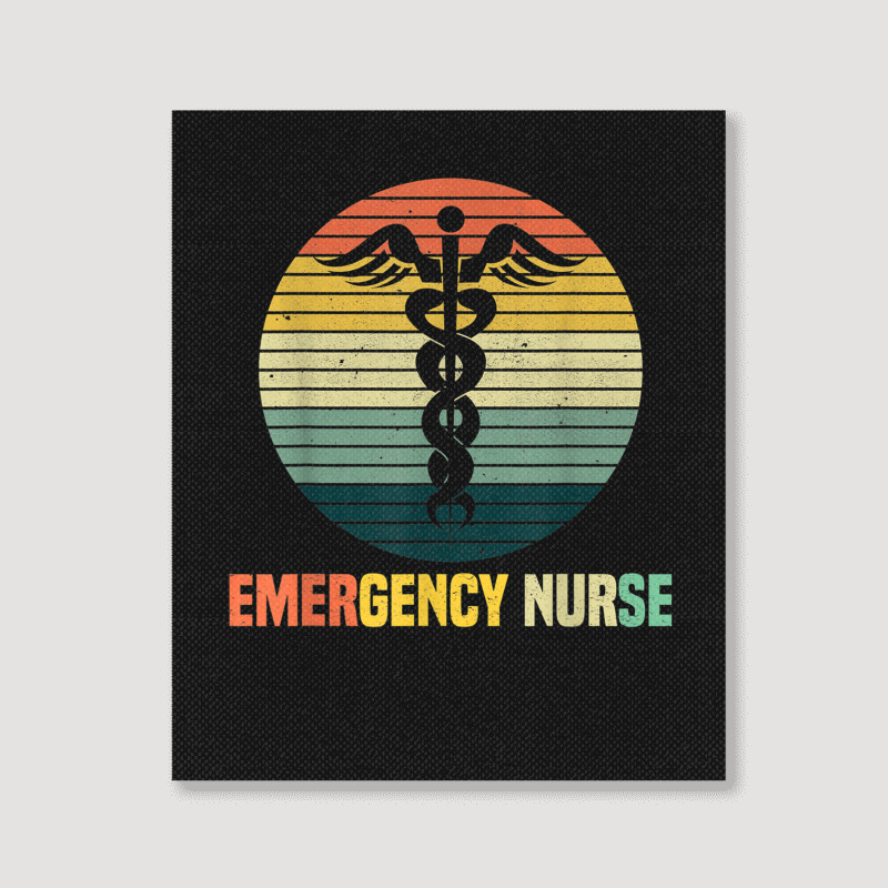 Retro Emergency Room Nurse Er Nursing Portrait Canvas Print | Artistshot