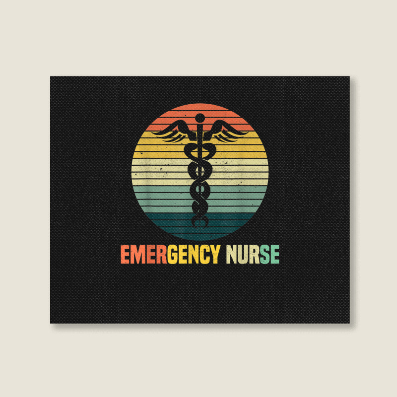 Retro Emergency Room Nurse Er Nursing Landscape Canvas Print | Artistshot