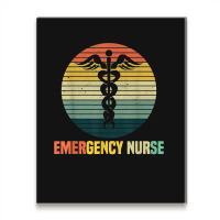 Retro Emergency Room Nurse Er Nursing Metal Print Vertical | Artistshot