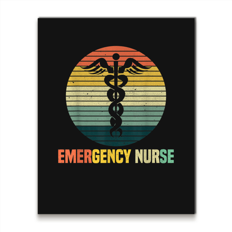 Retro Emergency Room Nurse Er Nursing Metal Print Vertical | Artistshot