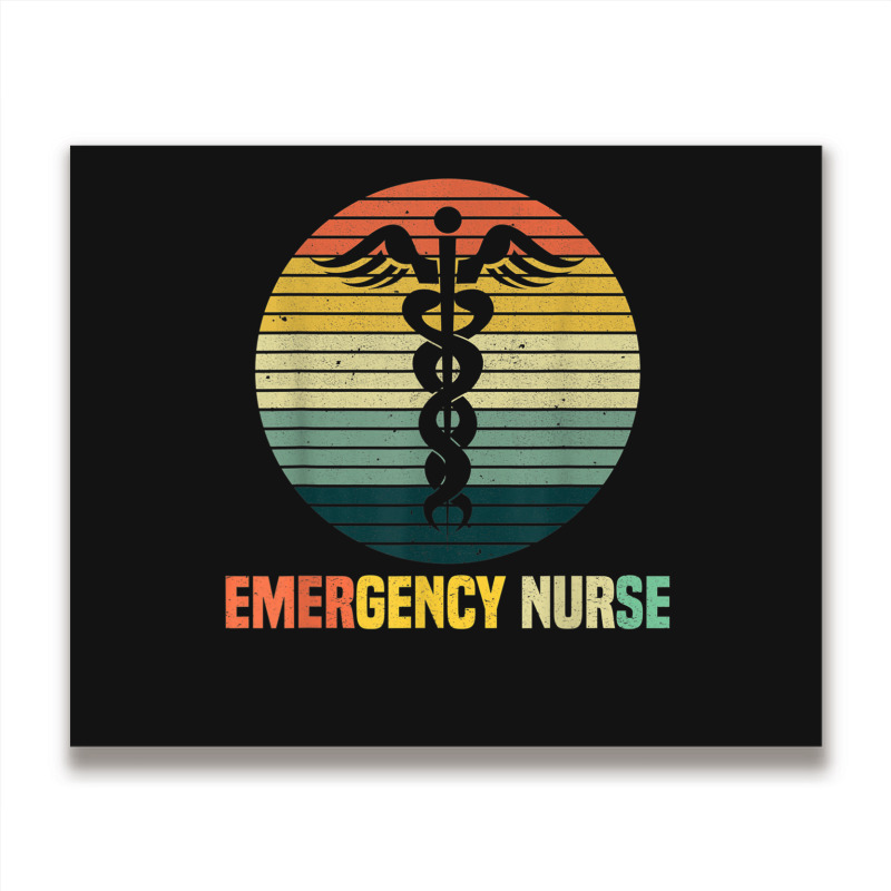 Retro Emergency Room Nurse Er Nursing Metal Print Horizontal | Artistshot