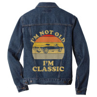 I'm Not Old I'm Classic Retro Vintage Sunset Classic Car Men Denim Jacket | Artistshot