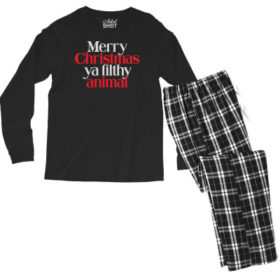 Merry Christmas Ya Filthy Animal Men's Long Sleeve Pajama Set Designed By Baron
